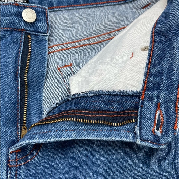 Vintage 90s Denim Shorts Cut Off Blue Red Heart Breaker Embroidered Size 13 - Picture 7 of 12